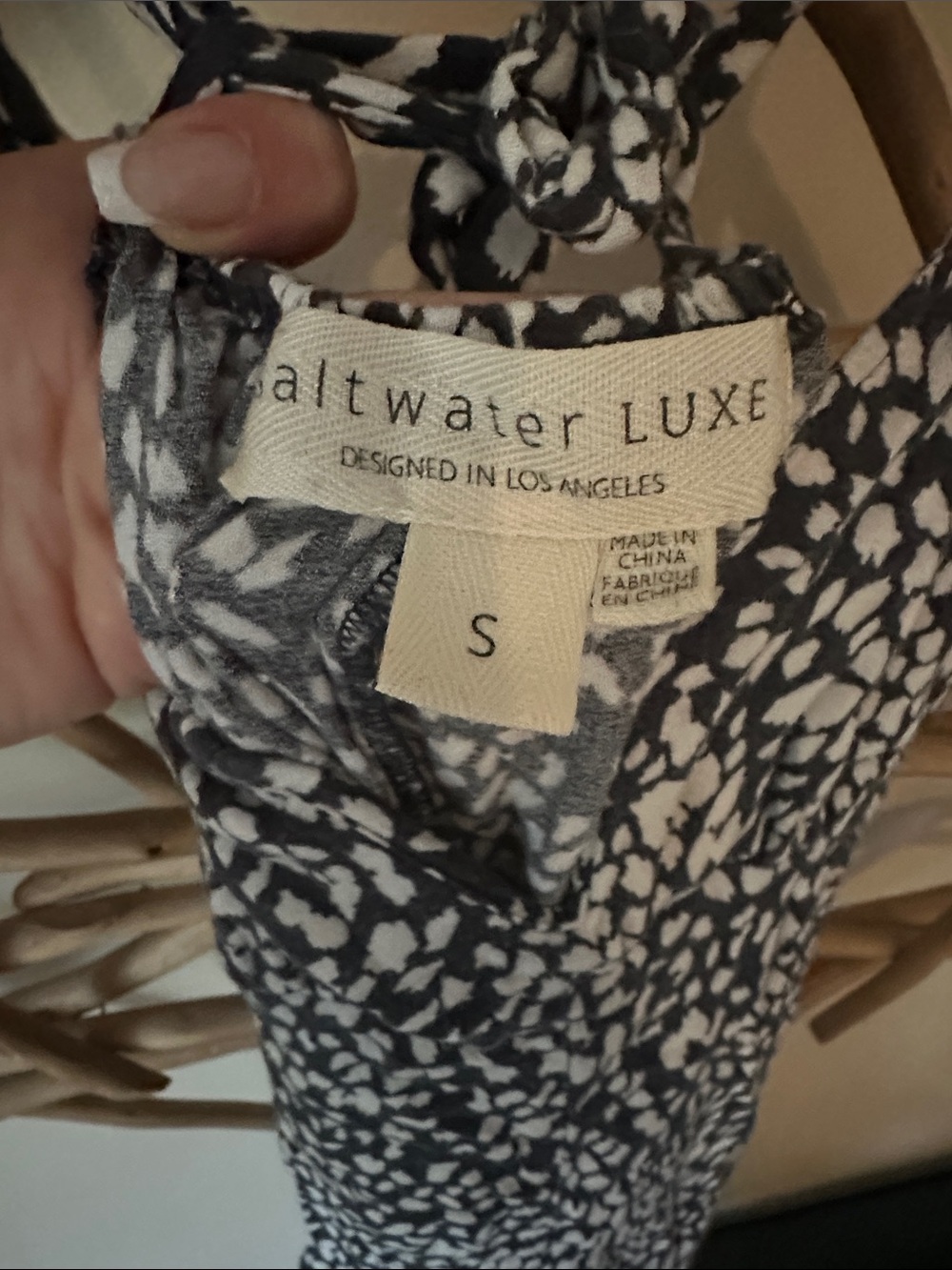 saltwater LUXE blue and White Spotted Midi Slip Dress - Picture 2 of 3
